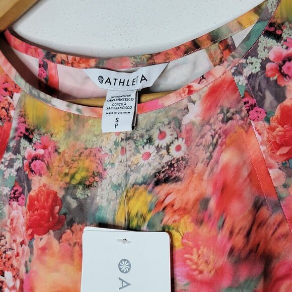 NEW Athleta Small Camisole Raffinee Zephyr Sleeveless Top Floral Pattern Women's - Picture 4 of 5